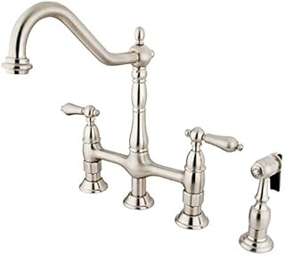 Kingston Brass KS1278ALBS Heritage Bridge Kitchen Faucet, 8-3/4