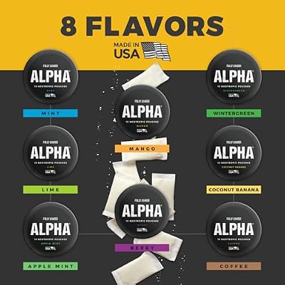 Fully Loaded Alpha Nootropic Pouches (Apple Mint) - 5 Cans - 15 Pouches per can - Effective Nootropic Delivery, Nic Pouch Replacement - Faster Absorption, Alpha GPC, L-Tyrosine, GABA