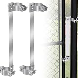 Automatic Gate Closer, Heavy Duty Self Closing Hinges with Adjustable Tension for Chainlink/Metal Gates up to 4ft, Outdoor Backyard Pool Dog Fence (Silver) 2 Pack