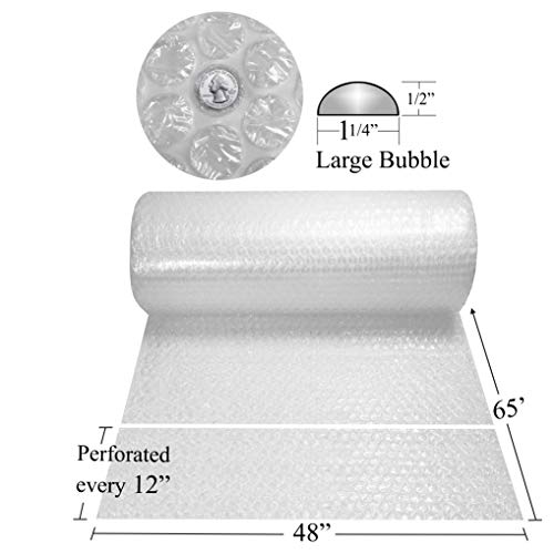 Bubble Cushioning Protective Packaging Large 1/2" (48" Wide X 65' Length) #TOP1