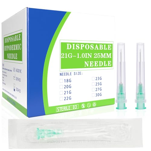 Image of 100 Pack 21 Gauge 1 Inch Lab Accessories, Individually Packaged. (21G-1 Inch)