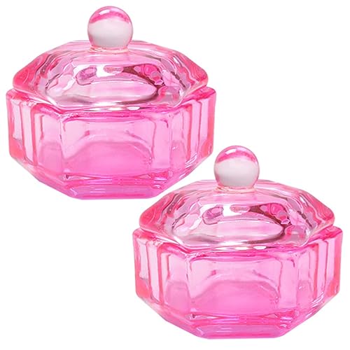 2 piezas de platillos de vidrio para monómero de uñas miniatura 1