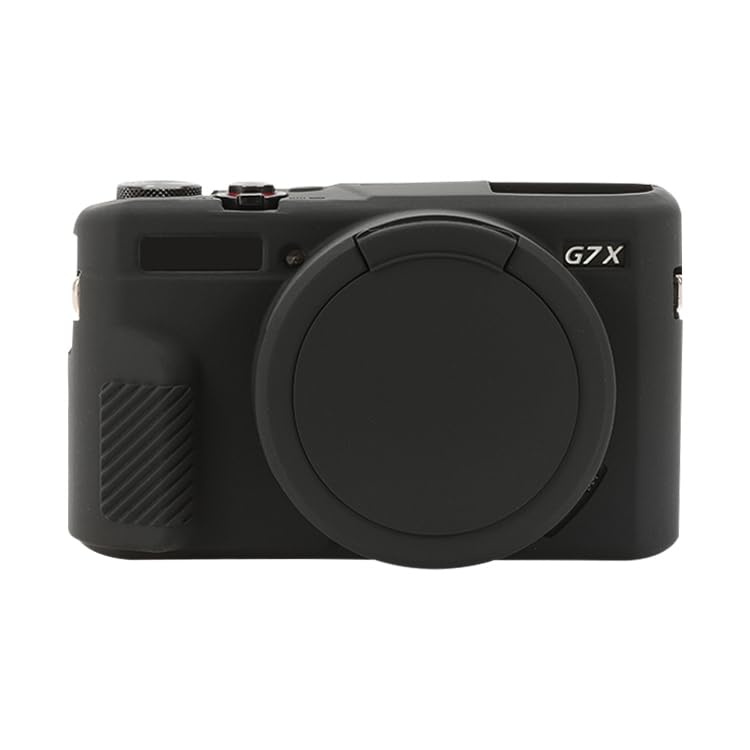 for Canon PowerShot G7 X Mark II/ G7X2 Case Soft Silicone Protective Case with Lens Cover(Black)-picture-28
