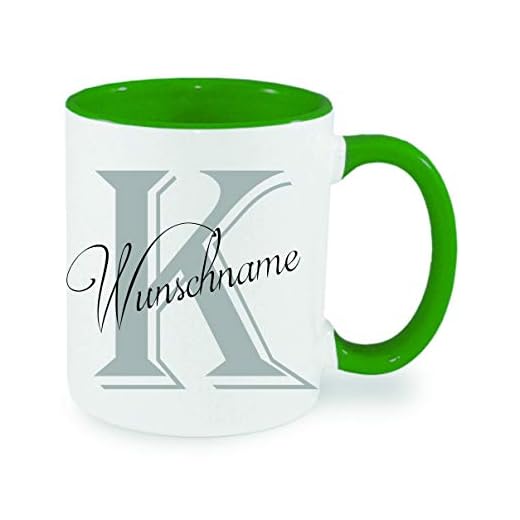 " K – önskat namn med bokstäver K – namn " – kaffekopp, tryckt mugg med talesätt eller bilder, kontorskopp,