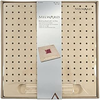 MILWARDS 2519015 Blocking Board with 12 Pins, Wood, 30x30x12cm