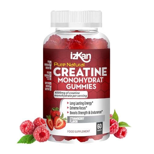 Pro Creatine Monohydrate Gummies 4000mg for Men & Women - 60 Chewab...