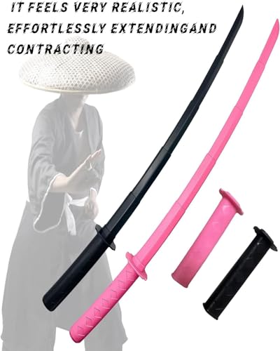 Image of 2PCS Samurai Sword, Samurai Sword, Decorative, Perfect for Cosplay and Gift Giving, Includes Black and Pink