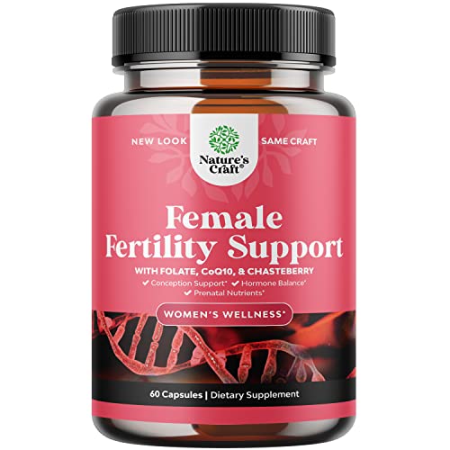 Prenatal Multivitamin Female Fertility Supplement - Natural Fertility Supplement for Women with Choline Inositol Ashwagandha Chasteberry and CoQ10 Prenatal Vitamins for Enhanced Fertility Support