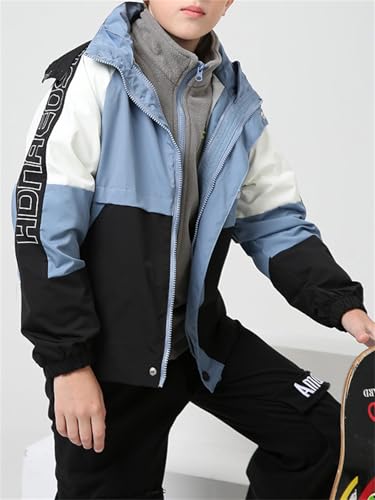 Betusline Boys' 3 in 1 Winter Jacket, Wind Water-Resistant Shell, Fleece Inner, 2-10 Years3