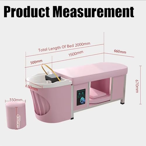 Image of Salon Equipment,Water Cycle Head Treatment Bed,Shampoo Bowl and Pedicure Chair with Foot Bathtub Salon Beauty Bed,Beige