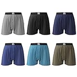 Warriors & Scholars Boxer Shorts For Men Pack Of 6, Soft, Breathable Mens Boxers With Fly, Tagless Relaxed Fit Underwear Multi-Pack, AM30 XXXL