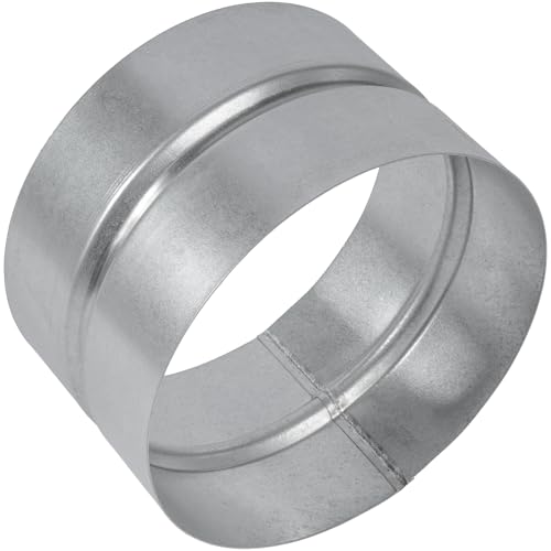 HVAC OV 5 Inch Galvanized Metal Duct Connector for HVAC Ducting - Round Ventilation Pipe Fitting Adapter - Coupling and Extension - Metal Duct Vent Coupler - For Dryer Pipe, Duct Elbow, Duct Splitter