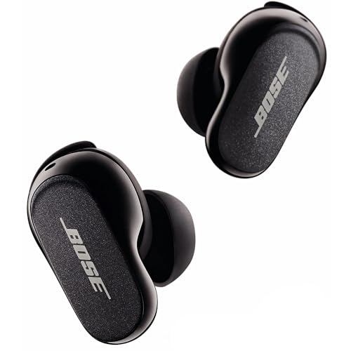 Image of Bose QuietComfort Earbuds II Bundle with Textile Case for Carrying Case, Wireless, Bluetooth, World's Best Noise Cancelling In-Ear Headphones with Personal Noise Cancellation, Black