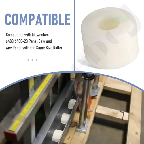 4 Pack 44-96-0140 Panel Saw Roller White for 6480 6480-20, ID/1.00 x w/1.750 x 2.50 Diameter, Fits Most Panel Saw Roller Replacements - Safety Speed Cut