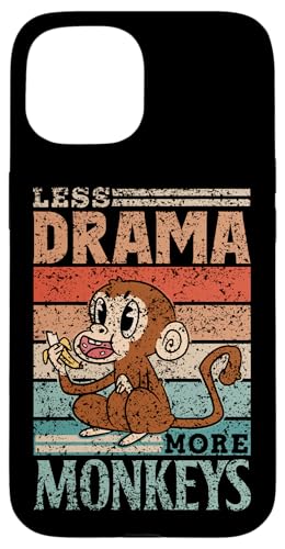 Less Drama More MonkeysiXEh}EAEL[ o[ L[Y  Ȃ X}zP[X iPhone 15 p