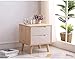 FXBFAG Comodino in Stile Nordico Tutto in Legno Massello, Comodino Semplice per Camera da Letto, Comodino con 2 Cassetti, Cassettiera Doppia per Dolci, 45X40X50 CM (Colore: Log + Bianco)
