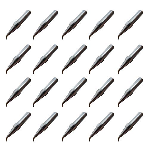 Image of ETX Bent Conical Round All-round 0.2mm for WESD50 WES50 WESD51 WES51 PES50 LR20 PES51 LR21 WE1010NA (WE1010EU) WE1010 ACE Brand Solder Iron Handle Tips Great for Drag Soldering (20)
