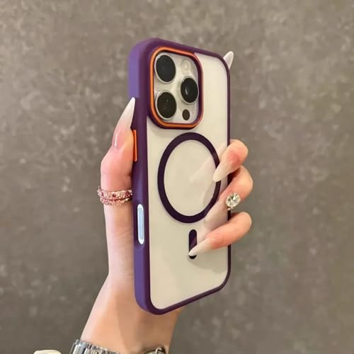 Coque iPhone 13 Pro violet foncé fine antichoc et charge sans fil