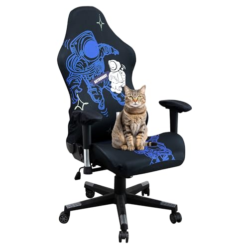 Image of BIETYONE Gaming Chair Covers (No Chair),Office Computer Chair Cover,Jacquard Stretch Prevent Cat Scratching Computer Chair Slipcovers,for Gamer Computer Chair Replacement Protector Cover,Astronaut