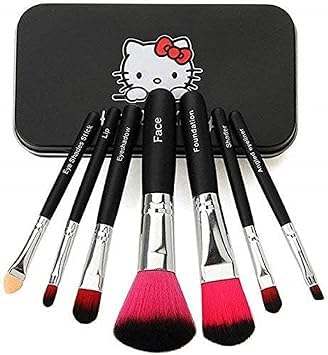 Elitewave Mini Pink Makeup Brush (Pack of 7) & Colours matte Textured Eyeshadow palette (Pack of 7)