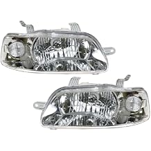 2 Piece Headlight Assembly Set Driver & Passenger Side Compatible with 2004-2008 Chevrolet Aveo 2007-2008 Aveo5 With Composite Headlights GM2502241 GM2503241 GM2518154 GM2519154