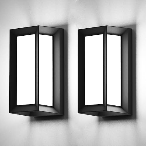 Sytmhoe Outdoor Wall Lights,2Packs Exterior Light Fixture,LED Wall Sconce 3-Color-Changeable Wall Mounted Lamps,Matte Black Porch&Patio Light Outdoor,IP65 Waterproof for Hallway Stairs Gardens by Sytmhoe - Used condition - US$32.64