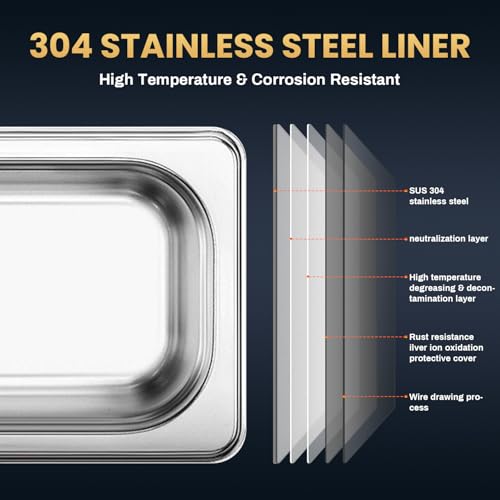 Anbull 30L/8Gal 600W Industrial Ultrasonic Cleaner Machine with 304 Stainless Steel and Digital Timer Heater for Wrench Tools Industrial Parts Mental Instrument Apparatus Cleaning