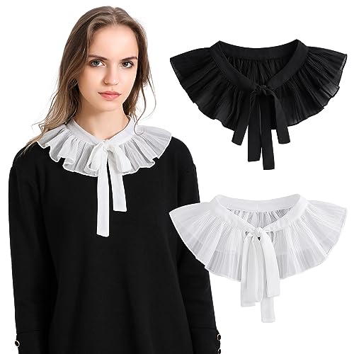 XEPST 2 Pezzi Colletto Staccabile Donna, Camicetta Finta Colletto Falso Colletto Camicia Mezzo Camicia Dickey Risvolto Falso per Donne Ragazze Decorativi Favori