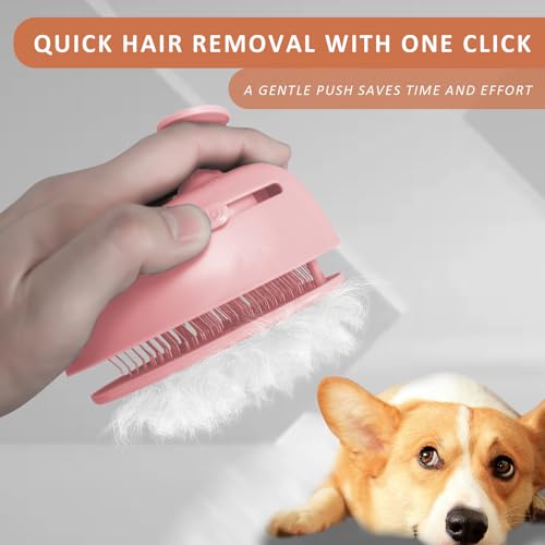 Image of 4 in 1 Cat Steam Brush for Shedding, Rechargeable Steam Pet Hair Brush for Indoor Cats, Massage, Cleaning, Shedding, Combing & Remove Floating Hair All In One(Pink)