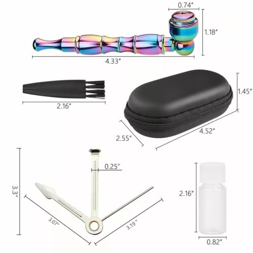 4.3" Detachment Tobacco Pipe with Cap Lid, Cleaner Tamper Tool, Screen and Box Hand Pipe, Complete Portable Smoking Pipe Set(Rainbow) - Image 4