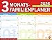 Produktbild 3-Monats-Familienplaner 2026: Familienkalender mit 3 Monats-Übersicht. Praktischer Familien-Wandkalender mit viel Platz zum Eintragen. 44 x 34 cm (Familienplaner Heye)