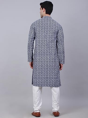 Image of Jompers Men's Embroidered Pure Cotton Kurta Pyjama Set.