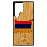 Coque pour Samsung Galaxy S23 Ultra en bois et silicone.