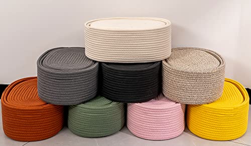 Voten Black Toy Storage Basket Bins Set,Shelves Closet Cloth Storage Basket For Organizing&Storage,Small Woven Basket For Storage,Oval Set 3Packs #TOP4