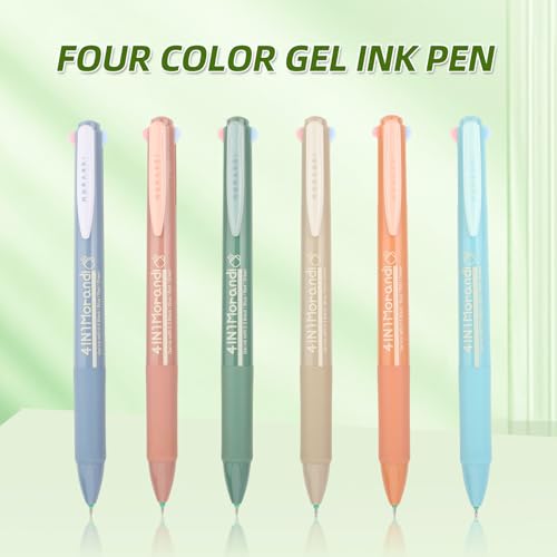 Bolígrafo de Tinta Gel Multicolor 4 en 1, Punta Fina 0.5mm, Pack 6 miniatura 3
