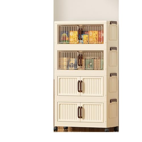 Angoda 可折りたたみ収納ボックス 磁性戸ドア 脚輪付き収納ケース 半透明収納箱 多機能衣物収納盒 前開き式 蓋付き 省スペース 組立て容易 厚手耐用 防塵 防かび 防湿 無臭 大容量 一体式設計 複数サイズ選択可能 文書 衣類 寝具 おもちゃ 小物