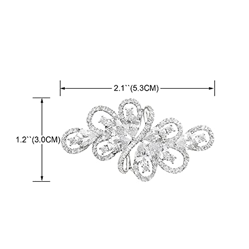YOQUCOL Cubic Zirconia Crystal Rhinestone Wedding Brooch Pin for Women Brides Jewelry4