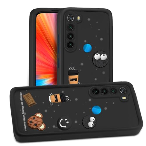 Image of AESTMO Back Case Cover for Redmi Note 8 Cover | Cute Fun Cartoon 3D Ball | Coffee Silicone Case | Full Body Protection | Camera Protection Back Cover for Redmi Note 8 (Black)