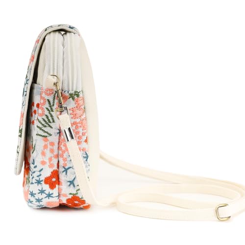 Image of SILKAREA Embroidered Cute Mini Crossbody Bag for Women Small Handbags Wristlet Wallet Bag Cell-phone Pouch Coin Purse