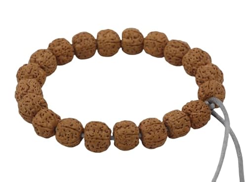 SHIVARATNA Pulsera Rudraksha 5 Mukhi de calidad premium Rudraksha, Medium, Rudraksha