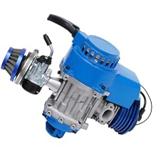 49CC 50CC 2 Stroke Engine, 1.8KW 11000RPM Racing Complete Engine Motor with 6-Tooth 25h Sprocket, Single Cylinder Air-Cooled, Pull Start, High Performance Motor for Pocket Bike Mini Dirt Bike ATV