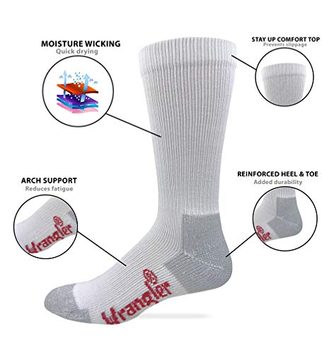Wrangler Men's Riggs Ultra Dri Mid Calf Boot Socks (4 Pairs)4