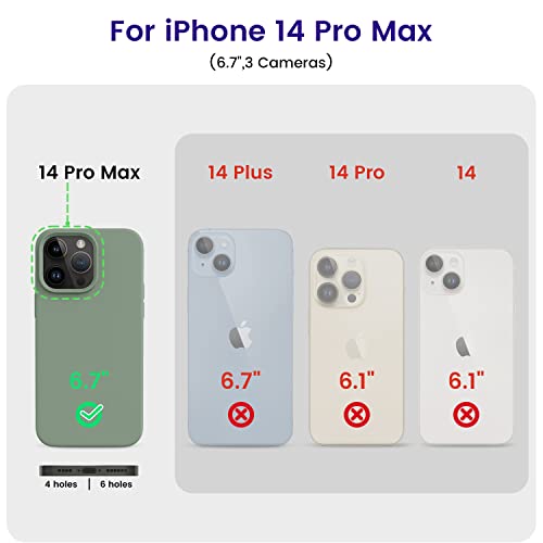 Otofly Designed For Iphone 14 Pro Max Case, Silicone Shockproof Slim Thin Phone Case For Iphone 14 Pro Max 6.7 Inch (Calke Green) #TOP5