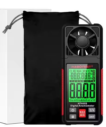 HABOTEST HT605S Digital Anemometer Air Flow Wind Speed Meter LCD Backlight Professional 3 in 1 Thermometer Hygrometer Anemometer-picture-10