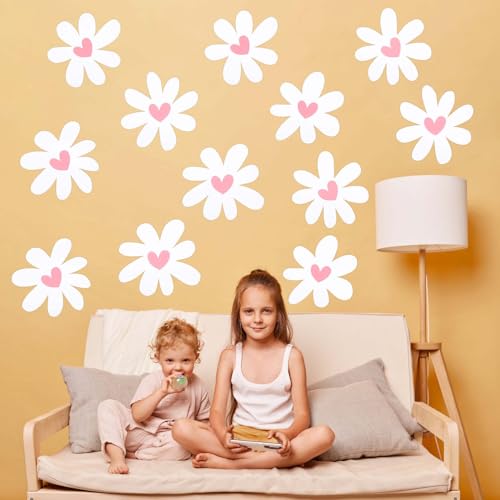 12 hojas de vinilos decorativos con flores daisy miniatura 3