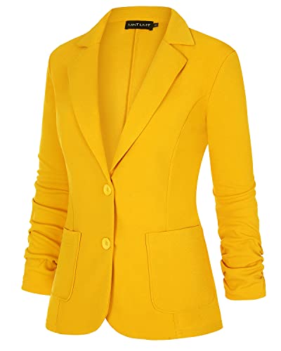 Unifizz Womens Casual Work Office Blazer Pockets Buttons Suit Jacket 3/4 Sleeve2