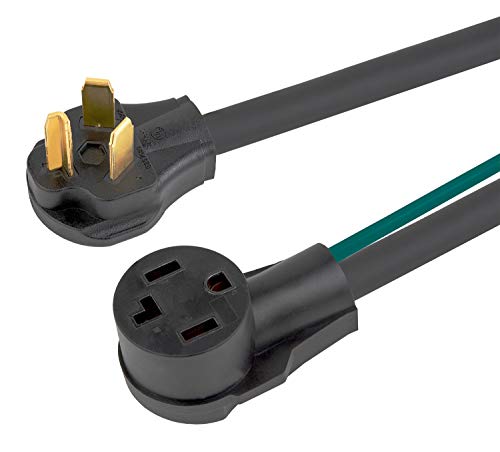 1.5Ft Nema 10-30P To 14-30R Dryer Adapter Cord, Stw 10-Awg Heavy Duty 3-Prong Dryer Male To 4-Prong Dryer Female Adapter, 10-30P To 14-30R With Additional Green Ground Wire #TOP1