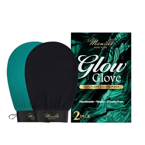 Manillo exfoliating Glove Exfoliating Mitt for Body (2pc) – 100% Vegan Viscose Traditional Body Scrub Glove Kessa Korean Washcloth – Body Exfoliator for Self-Tan Removal & Keratosis Pilaris