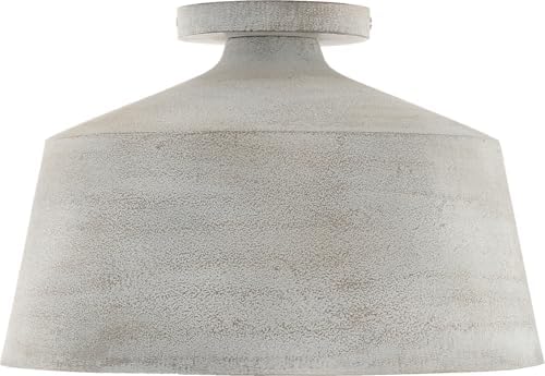 Capital Lighting 235311SC Quarry Modern Organic Handcrafted Angular Cone Semi-Flush Ceiling Light, 1-Light 100 Watt, 9" H x 14" W, Stucco