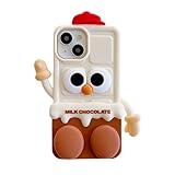 3D Cute Milk Chocolate Man Soft Case for iPhone 15 Pro,Cartoon Kawaii Milk Chocolate Man (Legs can Be Kickstand) Kids Teens Girls Women Character Soft Silicone Case for iPhone 15 Pro 6.1 inch 2023